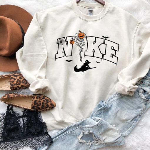 Skeleton Halloween Crewneck, Pumpkin Fall Sweatshirt, Fall Shirt